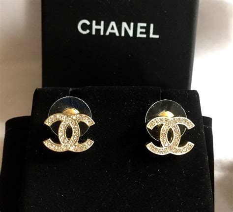 chanel earring cc plain gold|Chanel earrings cc real.